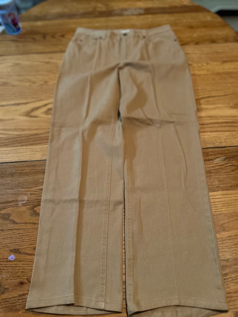 N Y D J womenβs jeans tan snake print pattern straight skinny size 10